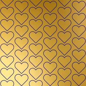 Papel de Presente 50 x 60cm Coração Ouro VMP