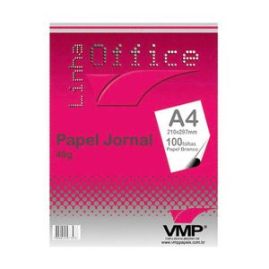 Papel Jornal A4 210 x 297mm pt c/100 Fls Natural - VMP