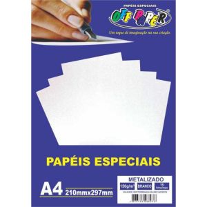 Papel Metalizado A4 150g c/15 Folhas Off Paper