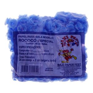 Papel para Bala Rococó Liso Azul - pct c/48 Unid 