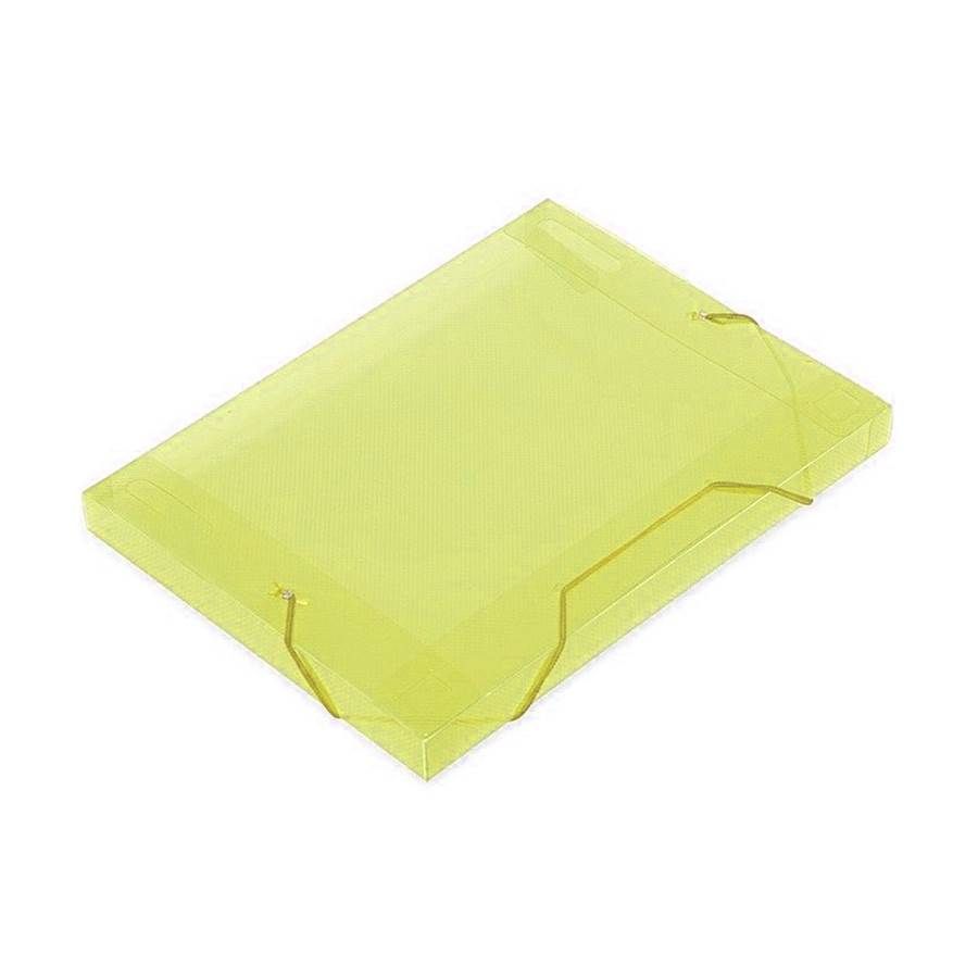 Pasta Aba Elástico Plástica Ofício 18mm Amarela Soft Polibras 160306