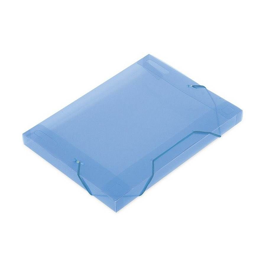 Pasta Aba Elástico Plástica Ofício 18mm Azul Soft Polibras 160309