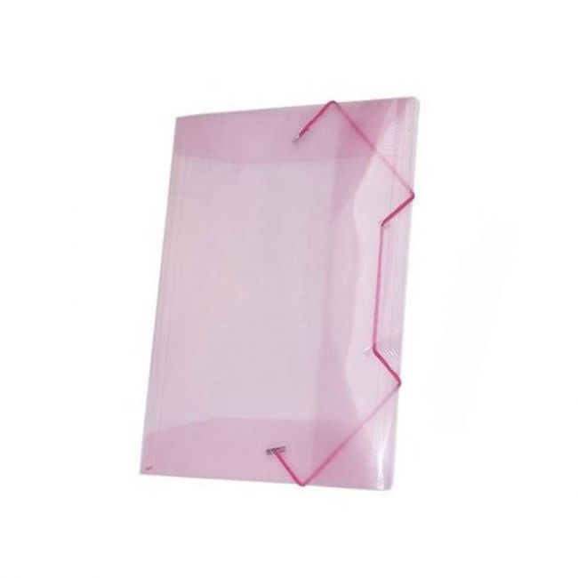 Pasta Aba Elástico Plástica Ofício  Rosa Soft Polibras 160210
