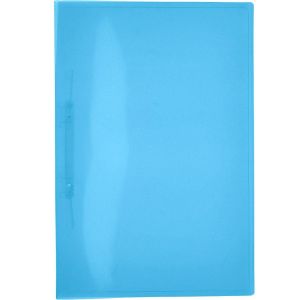 Pasta plástica com grampo ofício - Linho Serena - azul pastel