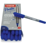 Pincel Marcador Permanente Retroprojetor 1.0mm e 2.0mm Vighs cx c/12 Unid - Azul