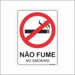 Placa de Sinalização Plástica Plascony 15 x 20cm - Não Fume