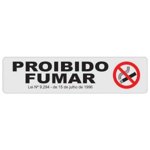 Placa de Sinalização Plástica Proibido Fumar 24 X 6cm Caneta Fixa