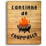 Placa Decorativa Plástica Cantinho do Churrasco 23 x 18cm Plascony