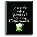 Placa Decorativa Plástica Se a Vida te Der Limões Faça Uma Caipirinha 23 x 18cm Plascony