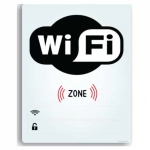 Placa Decorativa Plástica Wi-Fi Zone 23 x 18cm Plascony