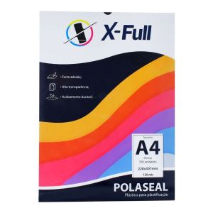 Polaseal para Plastificação A4 - 220 x 307 x 0,05mm 125 Micras pct c/100 Unid X-Full