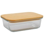 Pote de Vidro Hermético Retangular 1,52 Litros Tampa de Bambu Cazamix 
