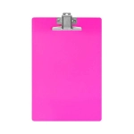 Prancheta Plástica Ofício Super Prendedor Metal Rosa Waleu