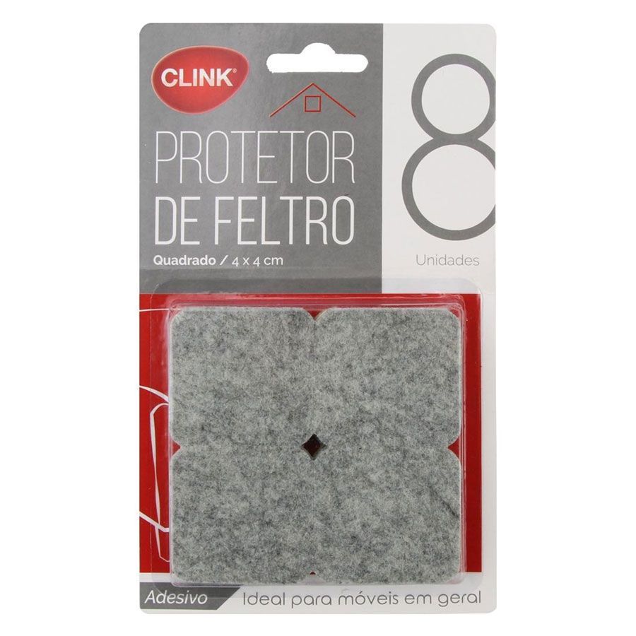 Protetor em Feltro Quadrado 4cm Clink CK4016 pct c/8 Unid