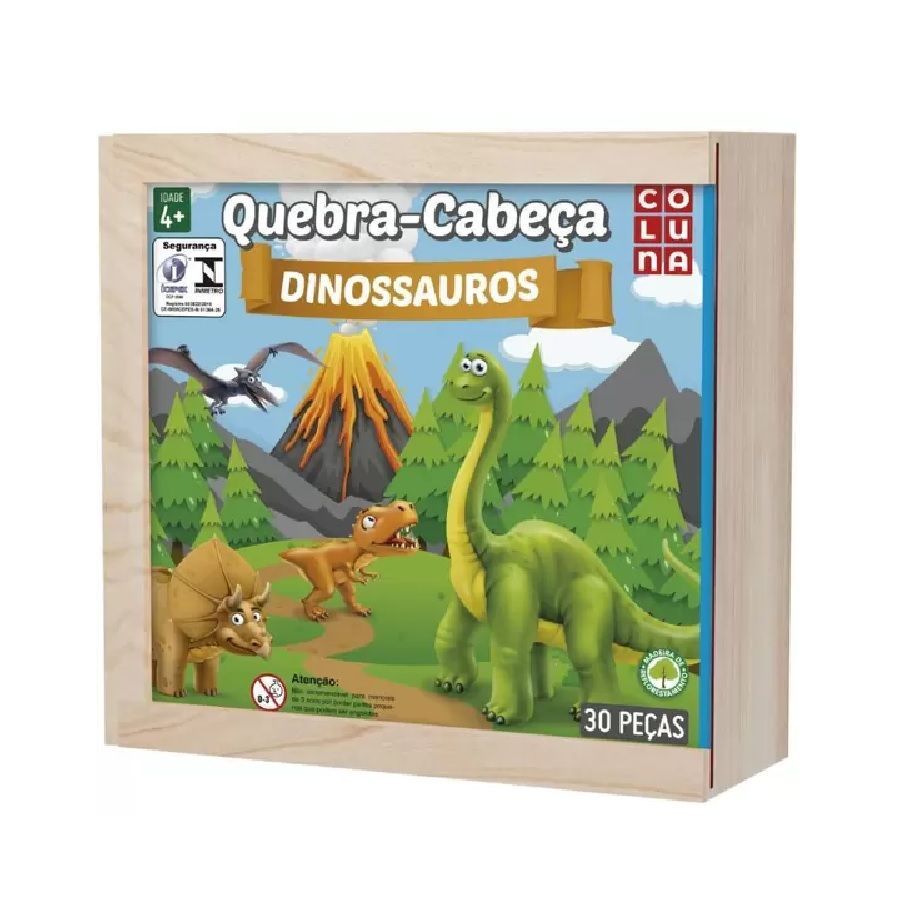 Kit 2 Jogos Quebra Cabeça Dinossauro Infantil C/ 30 Peças