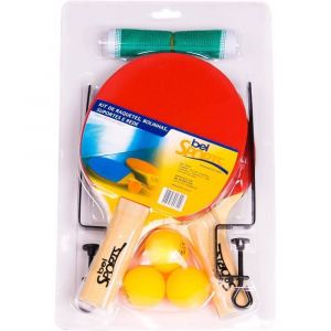 Raquete de Tênis de Mesa Kit com 2 Raquetes + 3 Bolas + Rede Beflix
