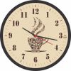 Relógio de Parede Redondo Café Preto 25,8cm Bells