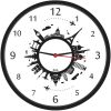 Relógio de Parede Redondo Volta ao Mundo Preto 25,8cm Bells