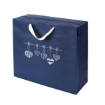 Sacola de Papel para Presente Decorada Coração Branco 25 x 37 x 9cm Up Box - Azul 