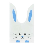 Sacola de Plástico para Presente Decorada Páscoa Coelho 29 x 16cm Azul Ponto das Festas Unid