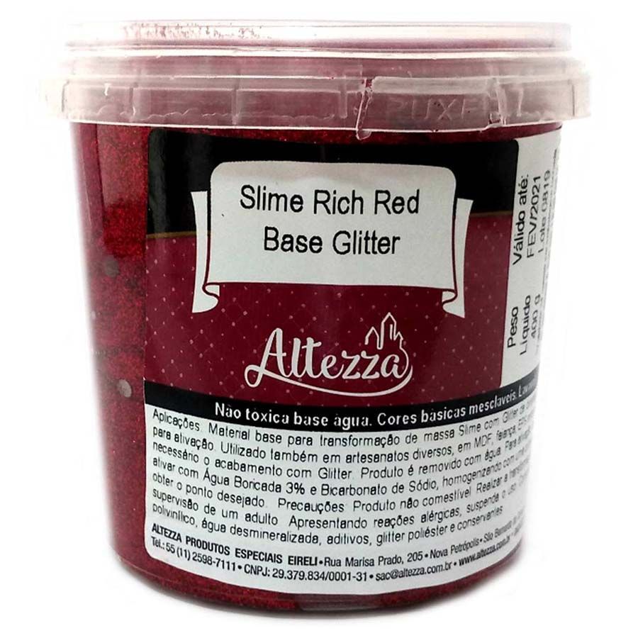 SLIME - RICH RED BASE GLITTER 400G - ALTEZZA
