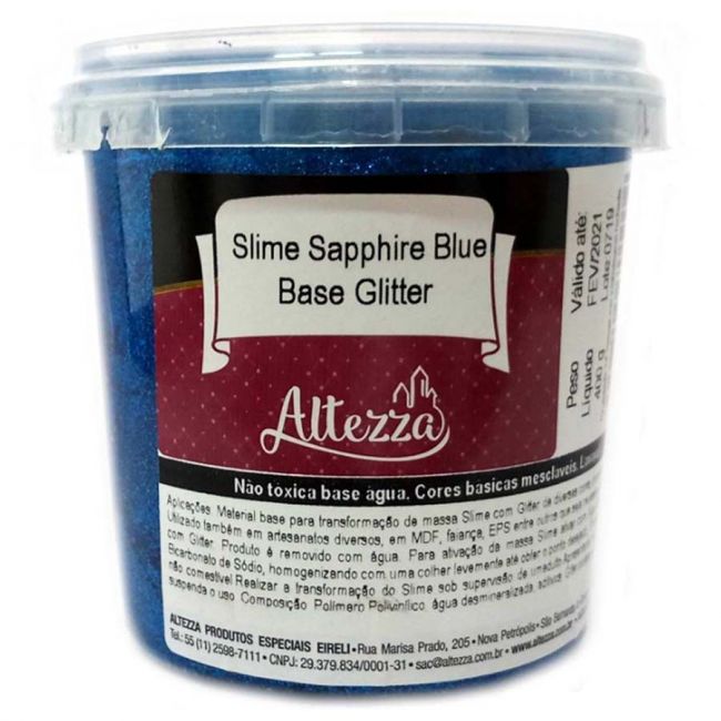 SLIME - SAPHIRE BLUE BASE GLITTER 400G - ALTEZZA