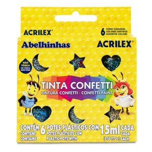 Tinta Confetti 15ml 6 Cores Art Teen Acrilex