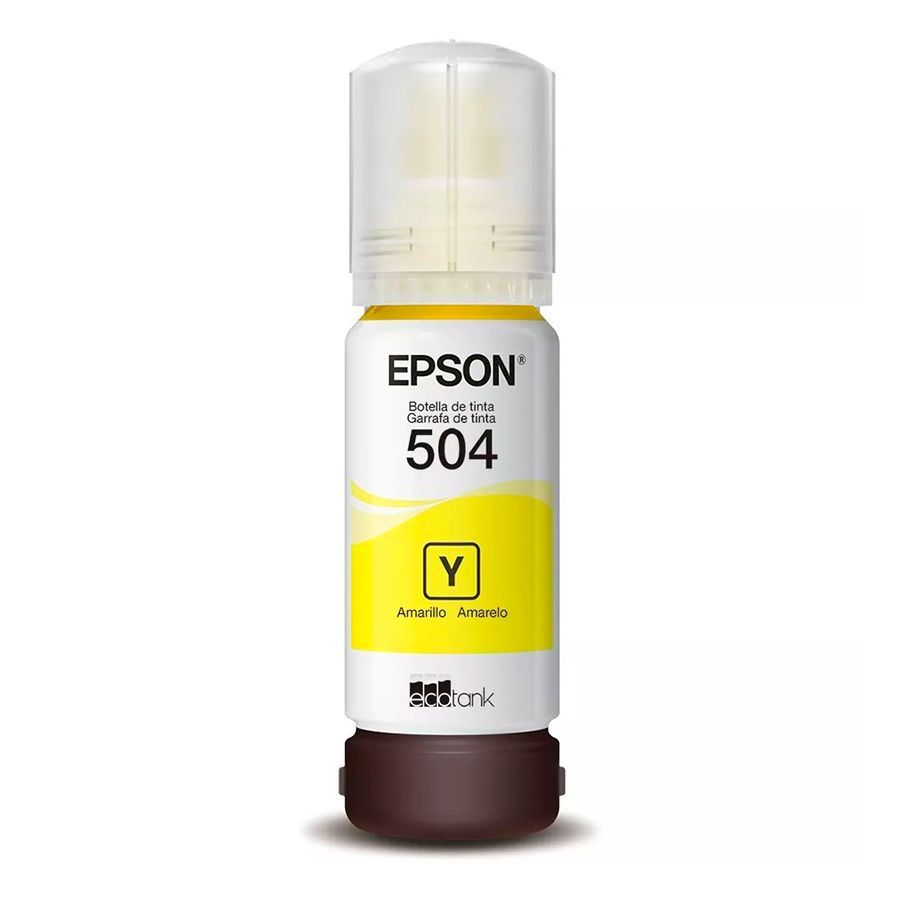 Refil Tinta Epson EcoTank Original T504 70ml - Amarelo