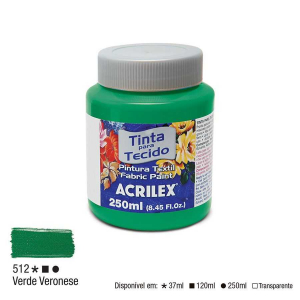 Tinta para Tecido Fosca 250ml Acrilex