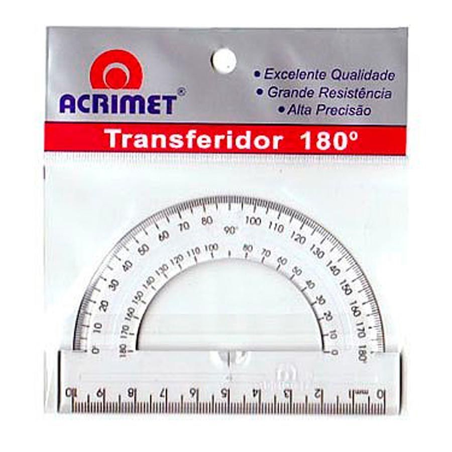Transferidor Acrílico 180º Acrimet