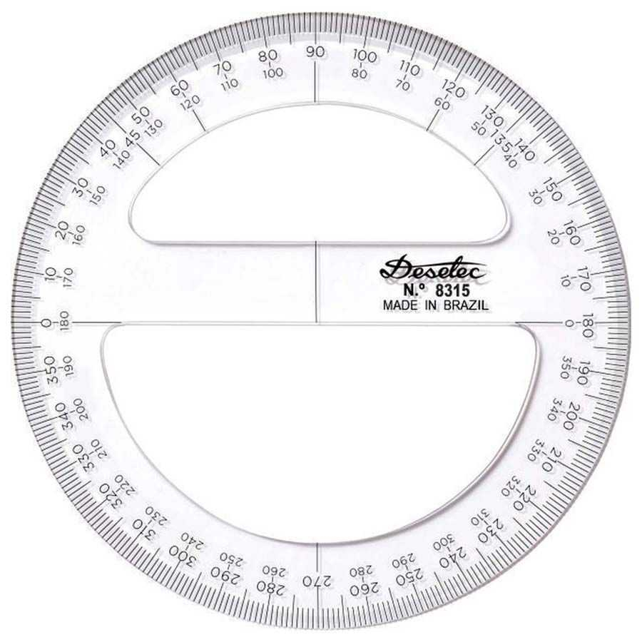 Transferidor Acrílico 360° 10cm Trident 8310 na Papelaria Art Nova