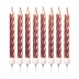 Vela Palito Espiral Metalizada 8cm com 08 Unid c/ Base Make+