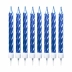 Vela Palito Espiral Metalizada 8cm com 08 Unid c/ Base Make+